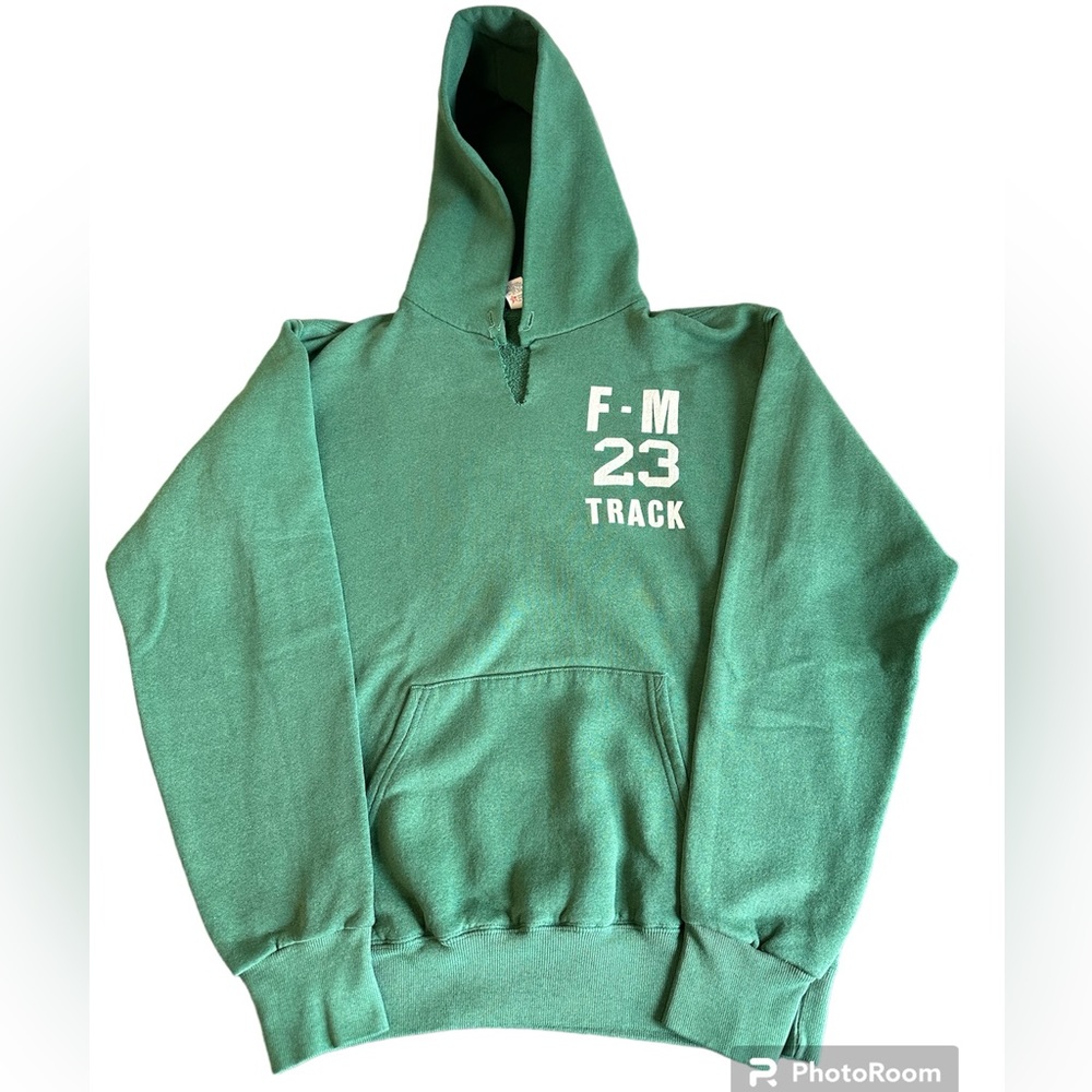 VINTAGE 80s Track & Field School Sweatshirt Hoodie USA Made